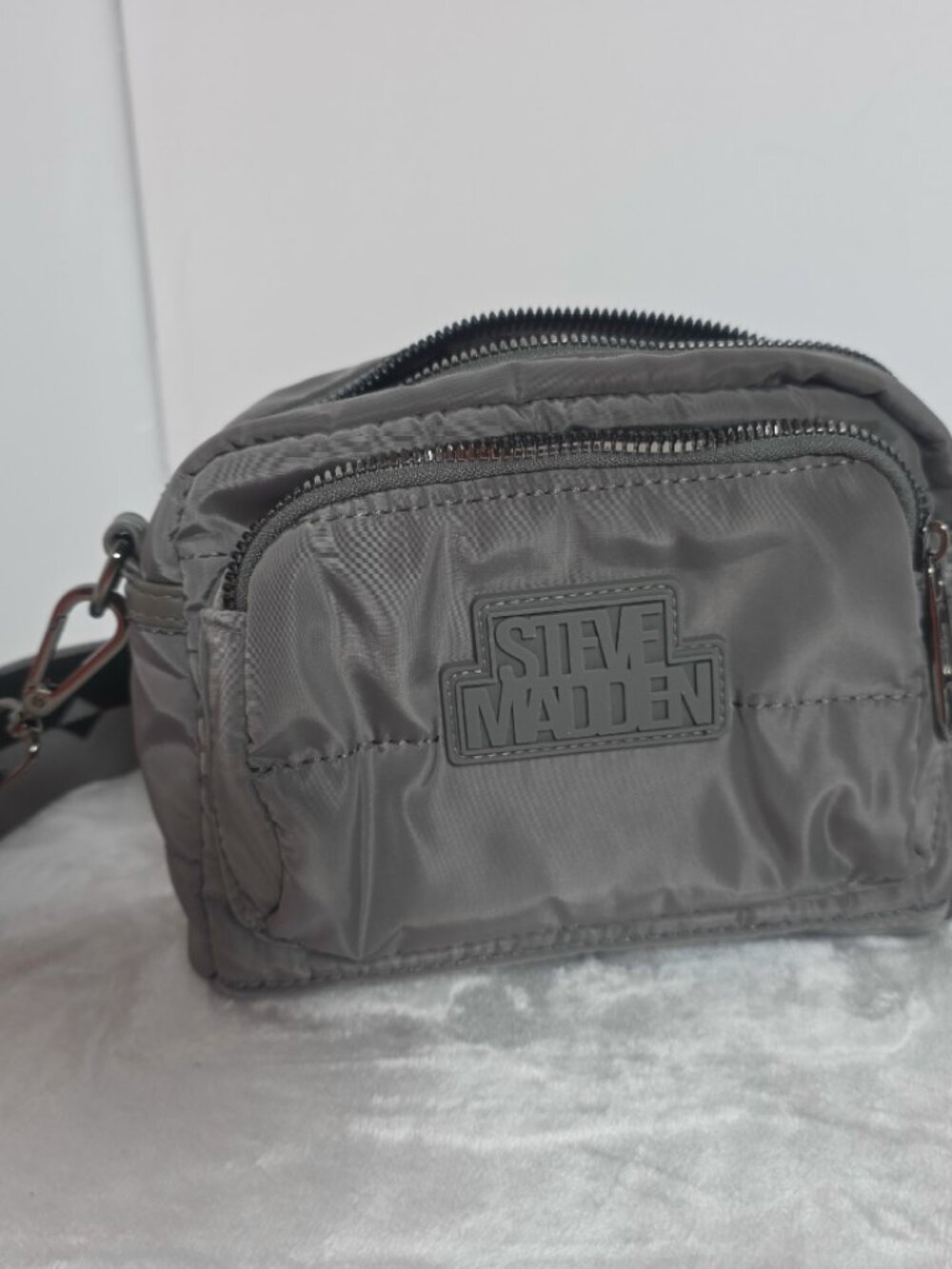 Steve Madden Crossbody Bag - Gray Nylon